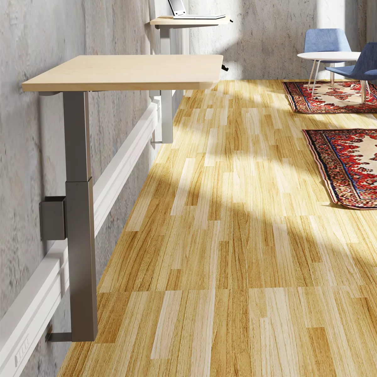 ab83b5269358b6649fe8f55dcfc7ea571dba5993_Systeme_Monopied_1200x1200.jpg Petit bureau mono-pied Delta avec réglage en hauteur électrique rapide et silencieux